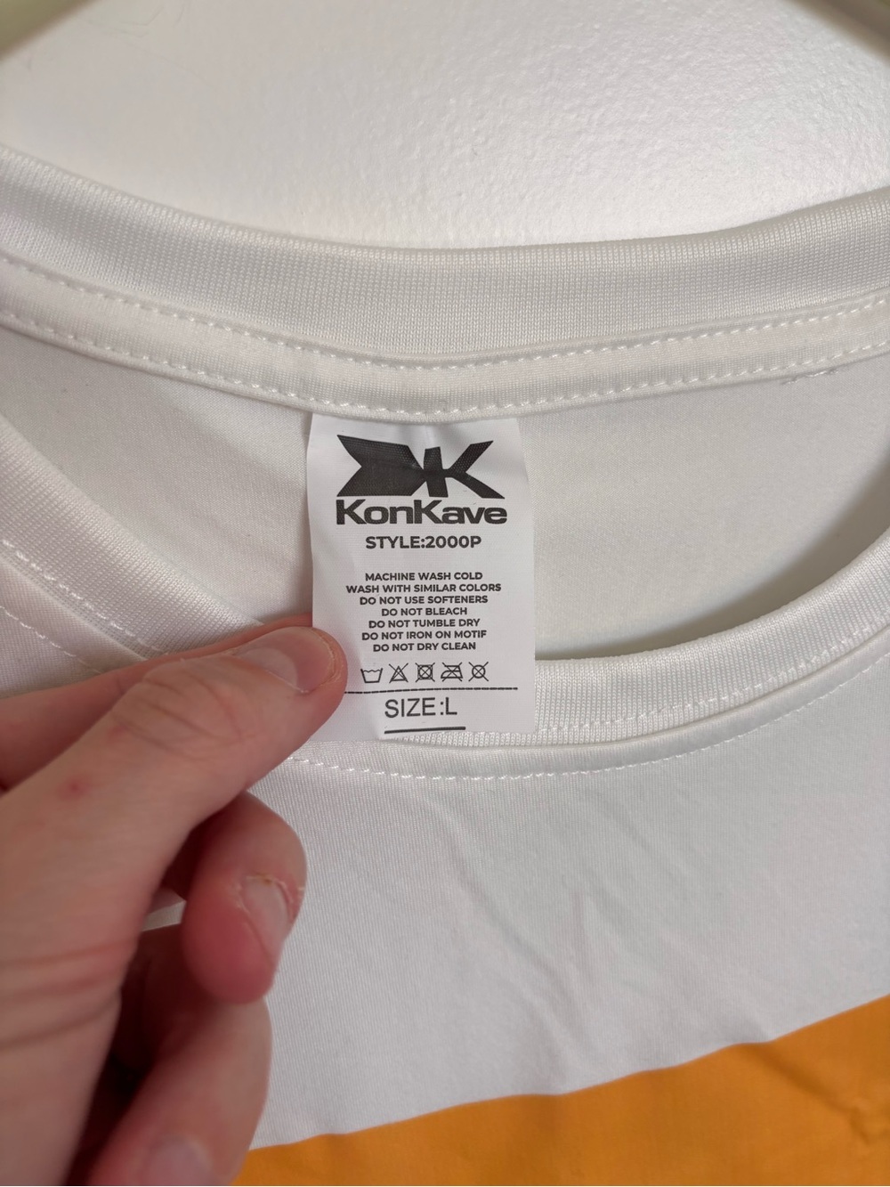 KonKave White Dog Graphic Tee with Orange Background - Picture 2 of 3